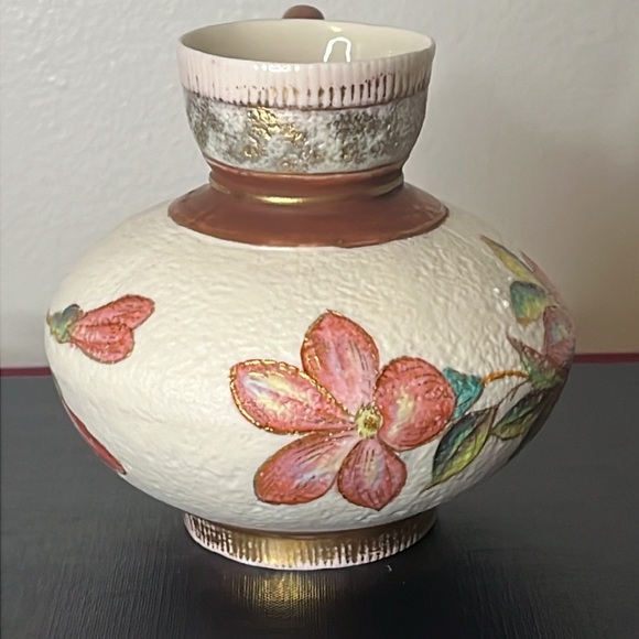 Antique Early 1900's Royal Rudolstadt Fine Bone China Moriage Texture Floral Jug - Picture 5 of 7